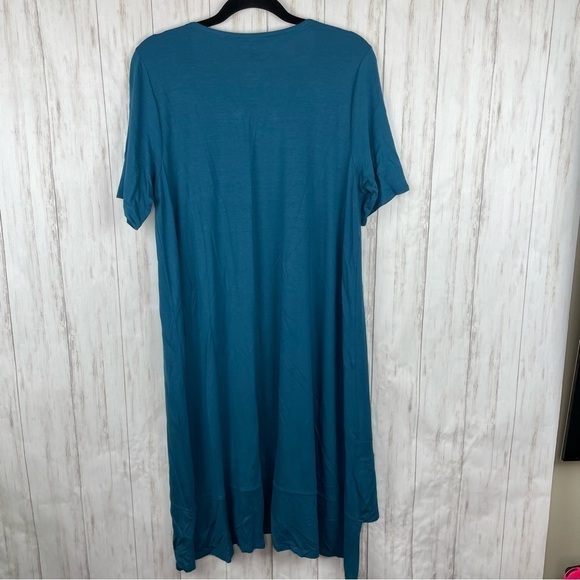 Eileen Fisher teal dress - Picture 3 of 5